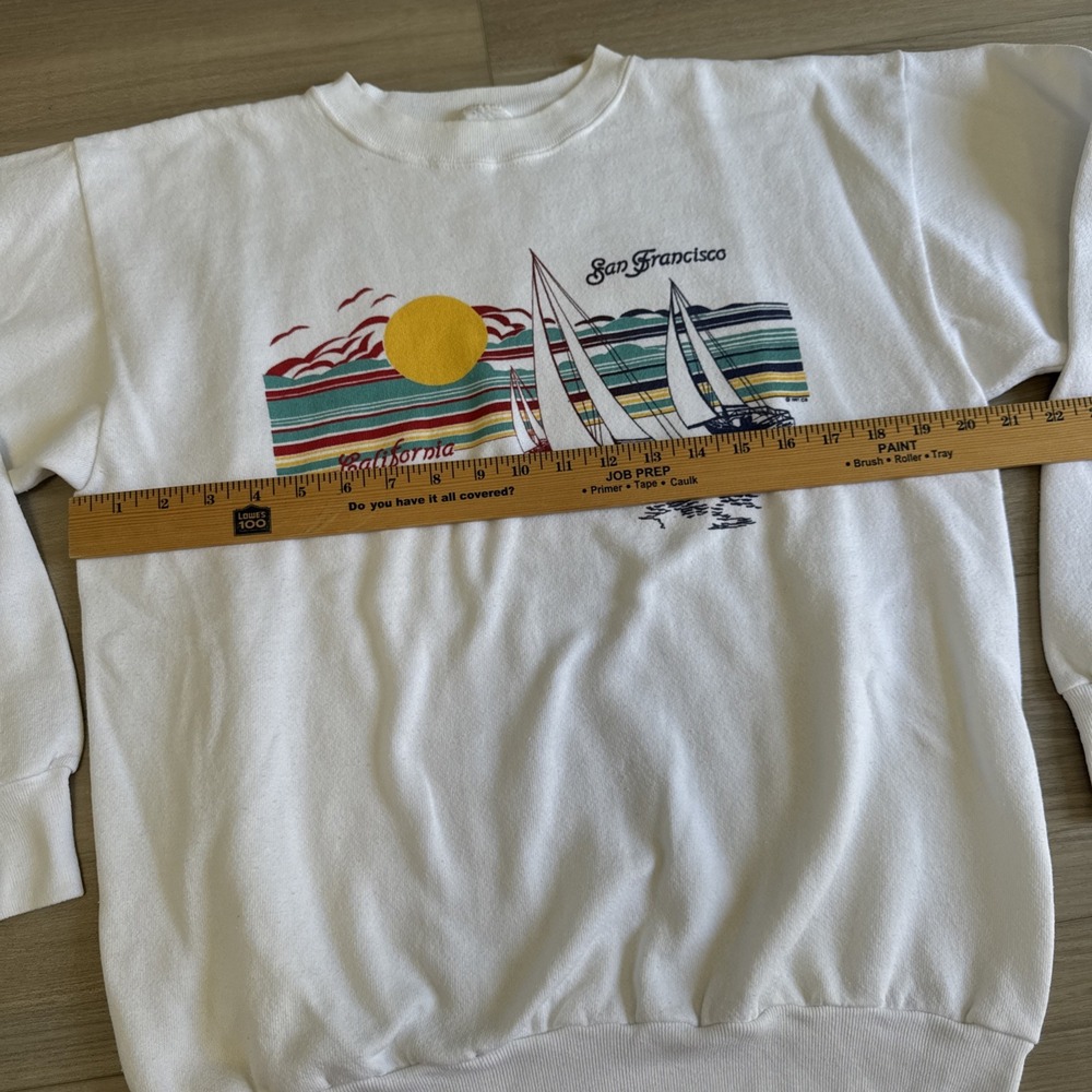 Vintage San Francisco Cali Sweatshirt Size M/L Sailing Nautical 90s Crewneck - Picture 4 of 8